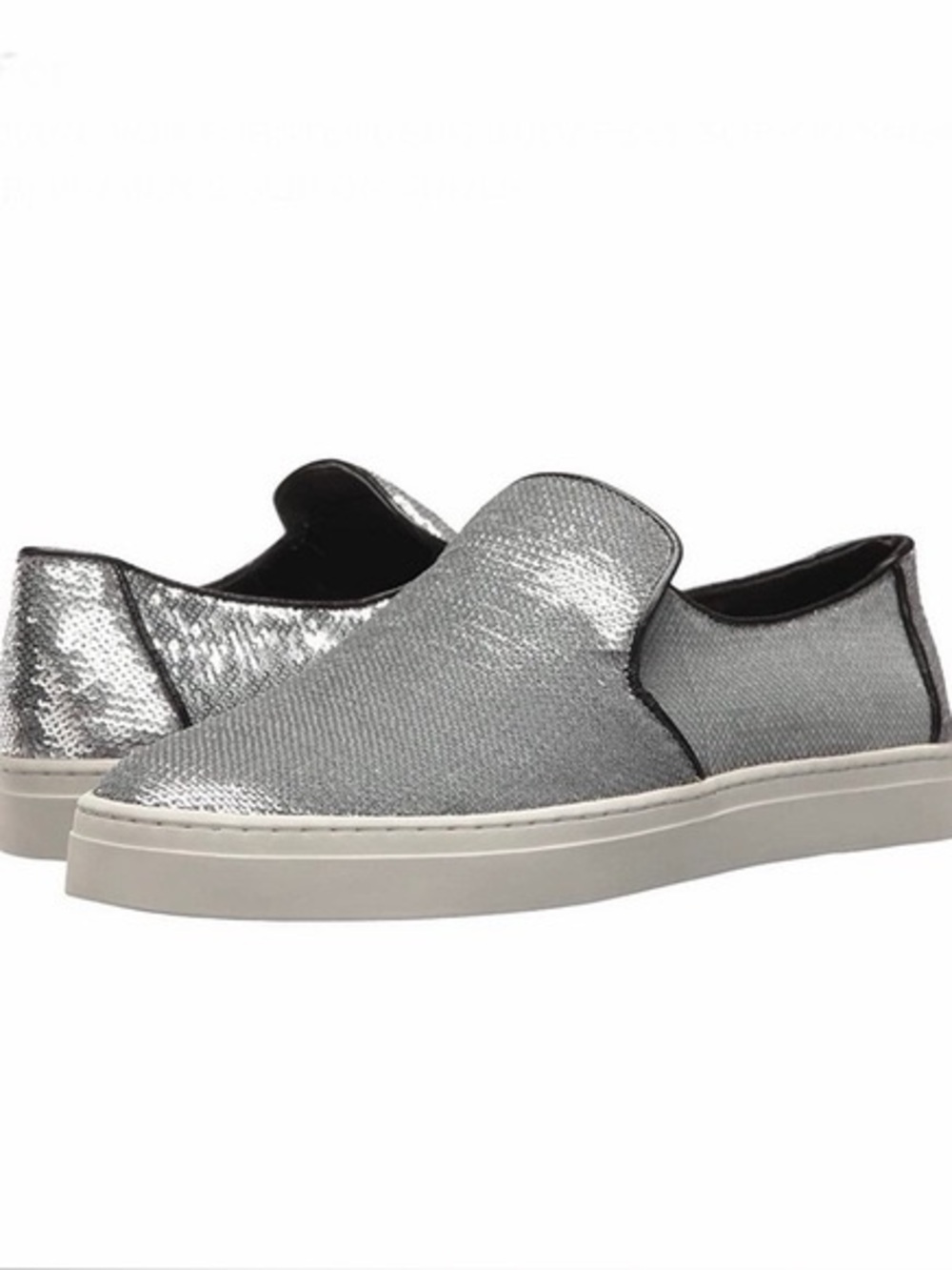 Diane Von Furstenberg Budapest Slip-On Sneaker Silver Sequin Designer Shoes